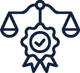 Icon symbolizing fairness and certified quality