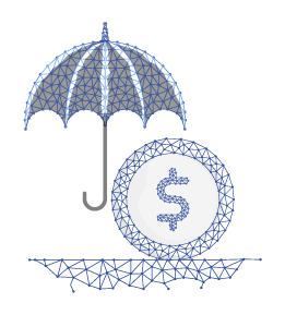 Illustration representing protected USD wealth and investment security