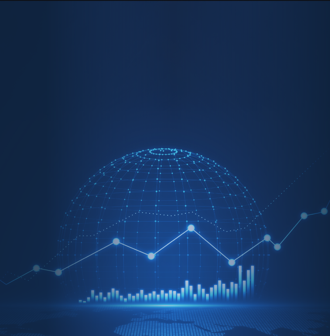 Banner illustrating global financial market growth and stock analytics